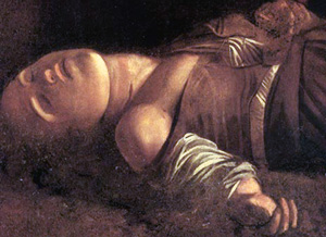 Caravaggio, dettaglio da Seppellimento di Santa Lucia